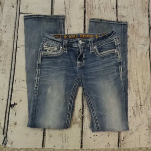 Rock Revival Ashley Women's Bootcut Jeans w/Decorative Pockets - Picture 1 of 9